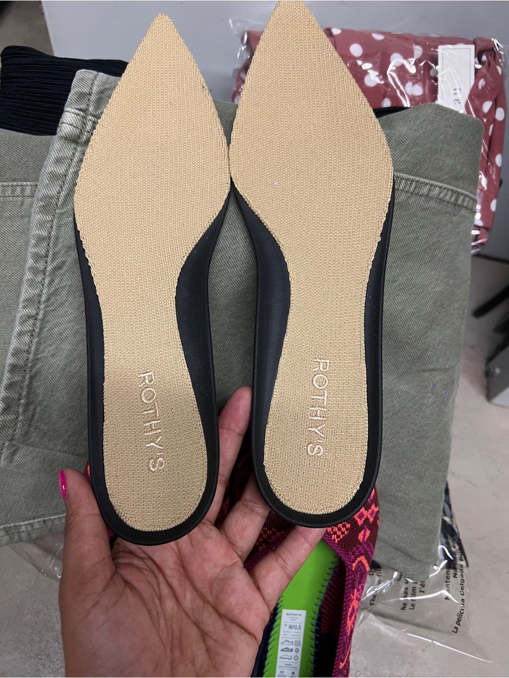 Rothy’s The Point Berry Boho Pointed Toe Flats Size 10.5 - Picture 9 of 10